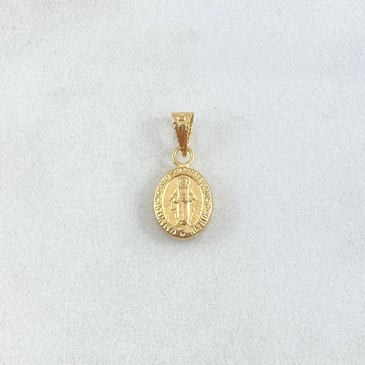 Dije Virge Milagrosa 0.4gr / 2cm / Ovalo Mate Oro Amarillo 18K