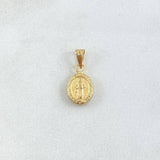Dije Virge Milagrosa 0.4gr / 2cm / Ovalo Mate Oro Amarillo 18K
