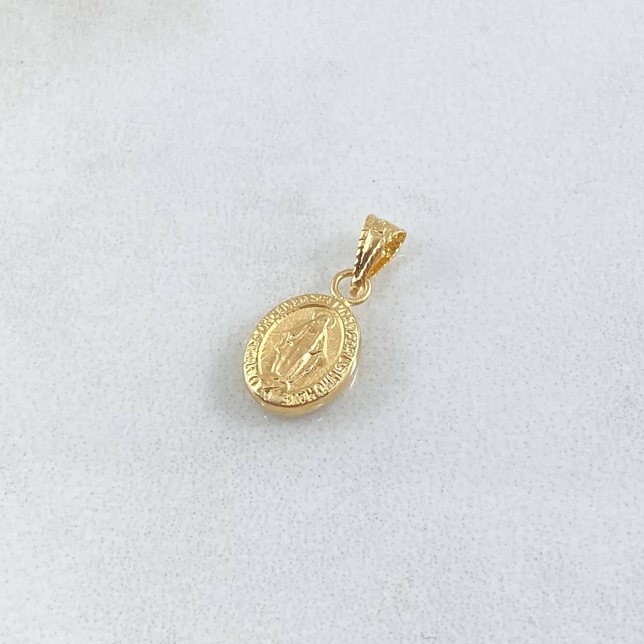 Dije Virge Milagrosa 0.4gr / 2cm / Ovalo Mate Oro Amarillo 18K