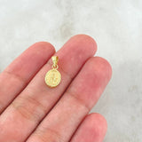 Dije Virge Milagrosa 0.4gr / 2cm / Ovalo Mate Oro Amarillo 18K