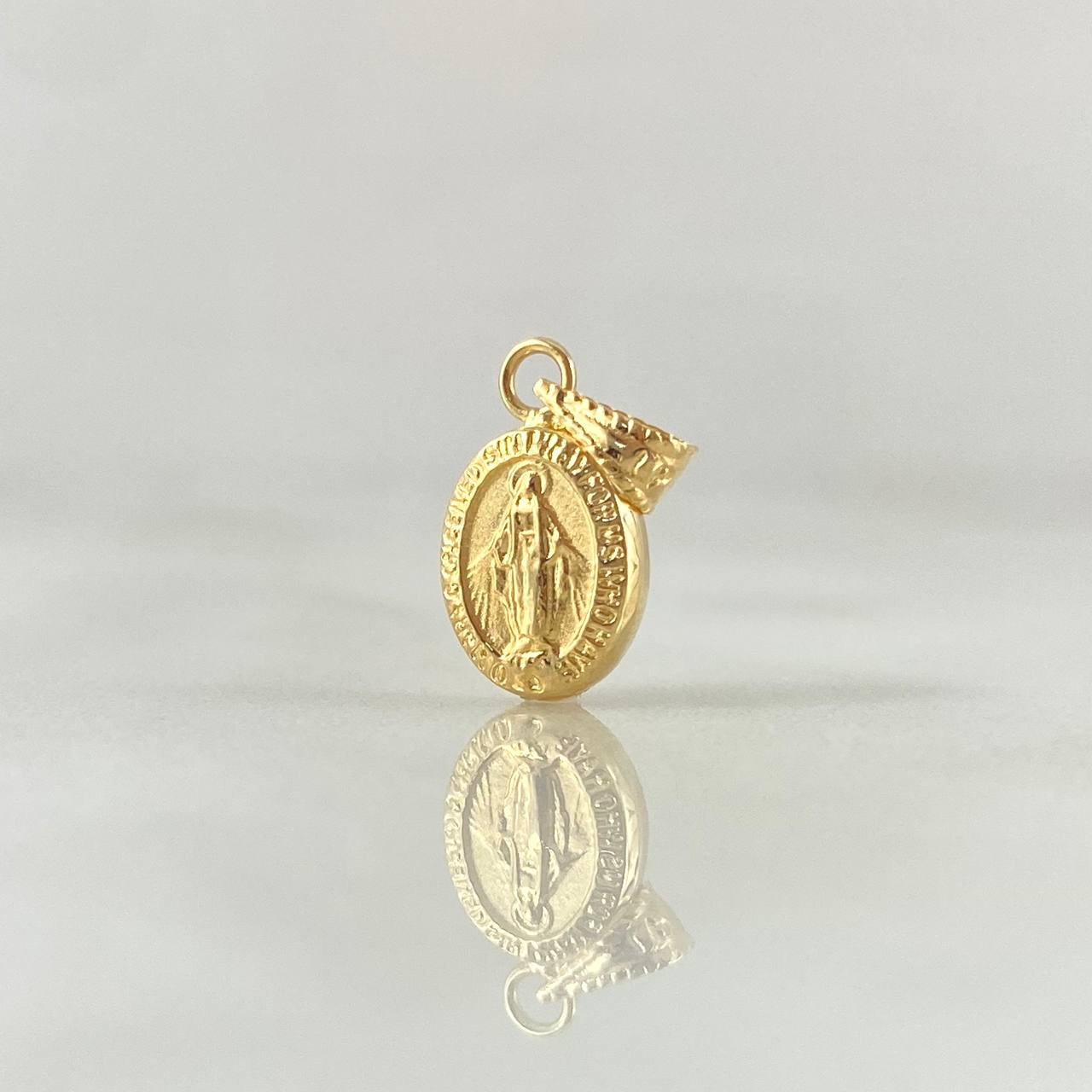 Dije Virge Milagrosa 0.4gr / 2cm / Ovalo Mate Oro Amarillo 18K