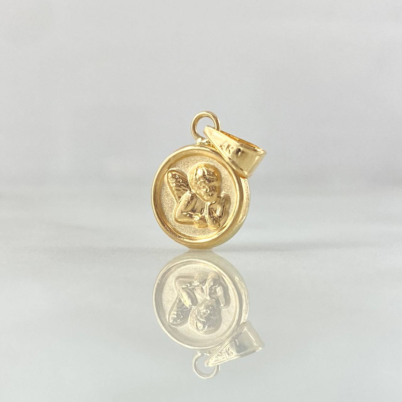 Dije Angel 0.55gr / 1.8cm / Cargador Liso Oro Amarillo 18K *