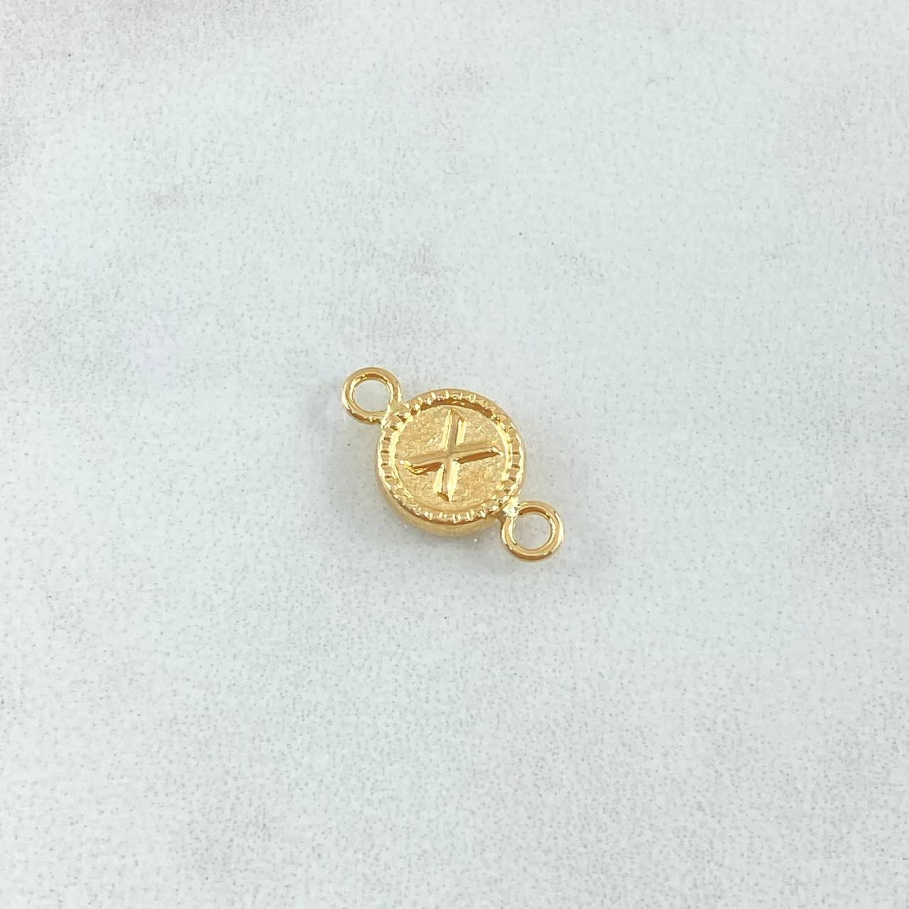 Herraje Letra X 0.45gr / 1.5cm / Circulo Bordeado Oro Amarillo 18K *
