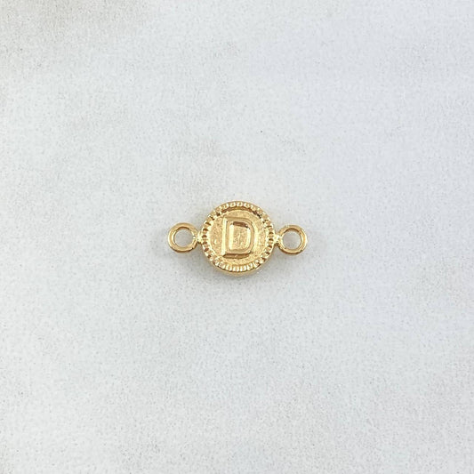 Herraje Letra D 0.45gr / 1.5cm / Circulo Bordeado Oro Amarillo 18K ©