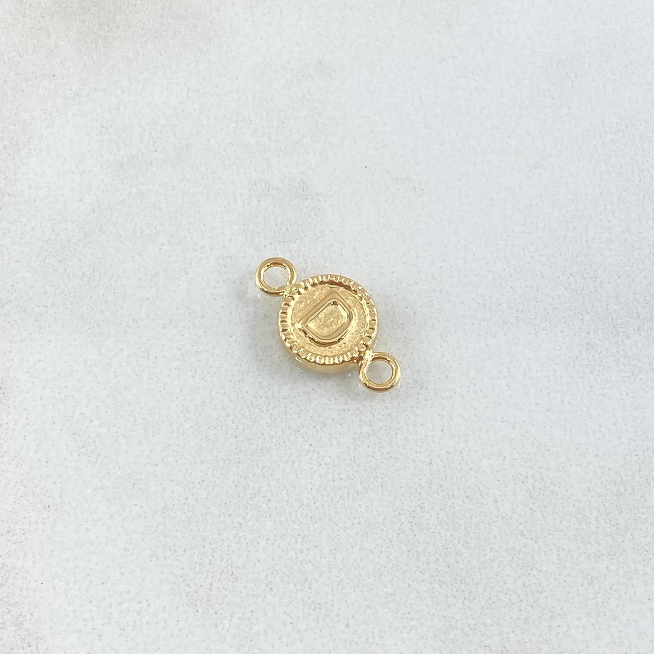Herraje Letra D 0.45gr / 1.5cm / Circulo Bordeado Oro Amarillo 18K *