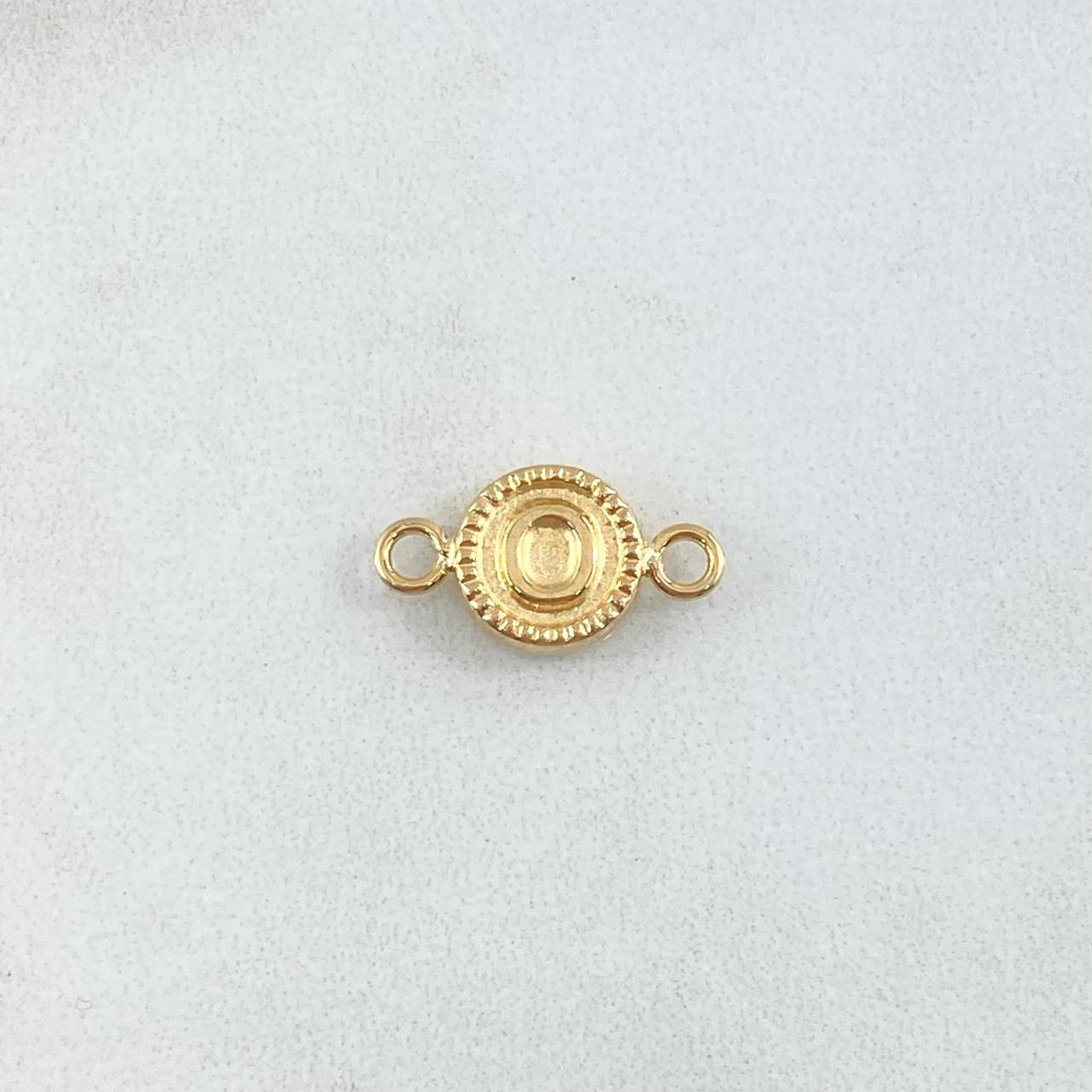 Herraje Letra O 0.45gr / 1.5cm / Circulo Bordeado Oro Amarillo 18K ©