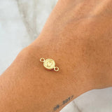 Herraje Letra O 0.45gr / 1.5cm / Circulo Bordeado Oro Amarillo 18K ©