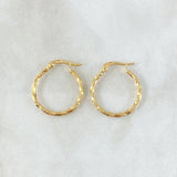 Candongas Kari 1.05gr / 2.2cm / Entorchadas Oro Amarillo 18K