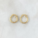 Candongas Lizy 0.95gr / 1.5cm / Entorchadas Oro Amarillo 18K