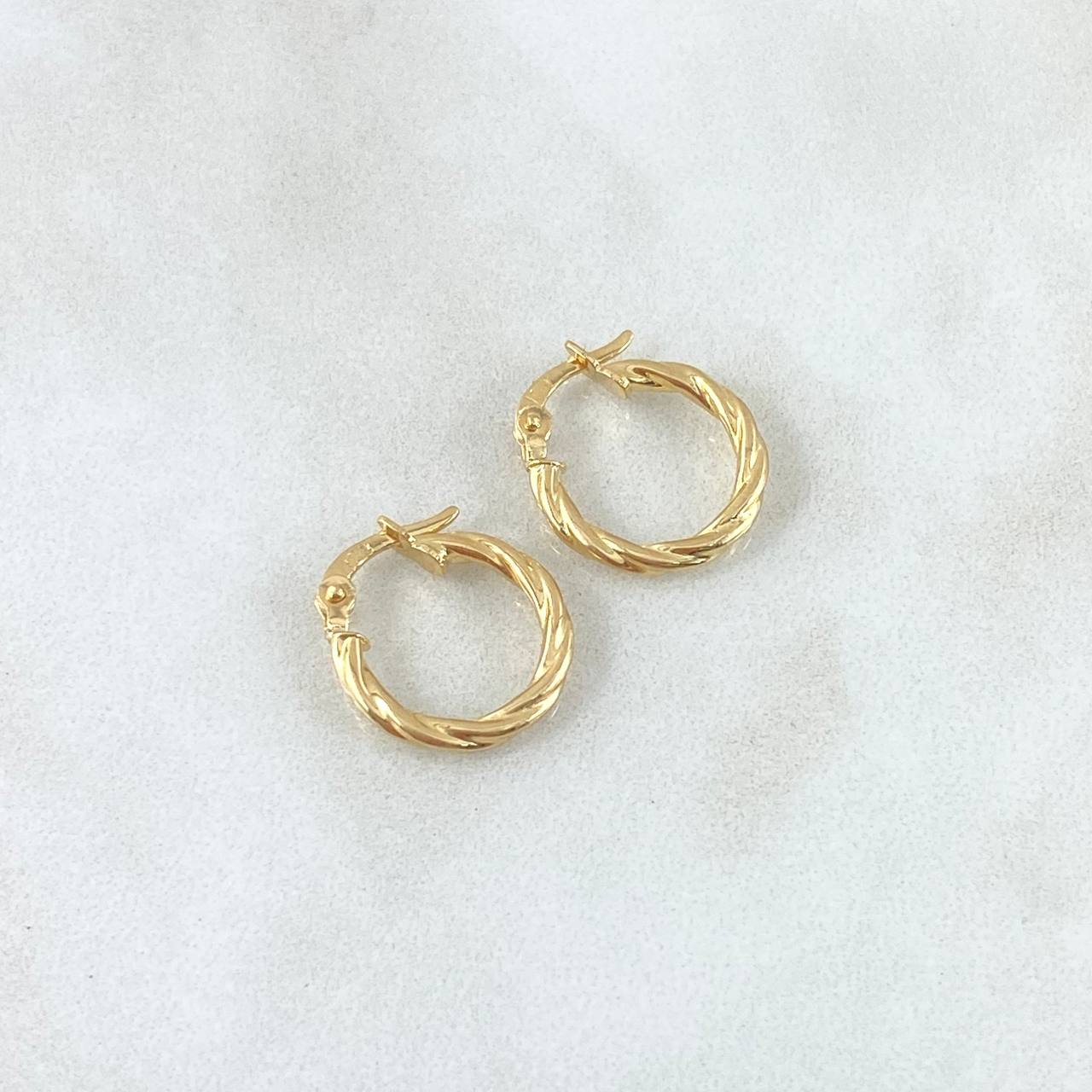 Candongas Lizy 0.9gr / 1.7cm / Entorchadas Oro Amarillo 18K *