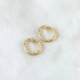 Candongas Lizy 1gr / 1.5cm / Entorchadas Oro Amarillo 18K