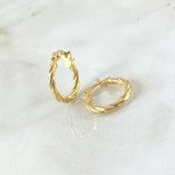 Candongas Lizy 0.95gr / 1.5cm / Entorchadas Oro Amarillo 18K