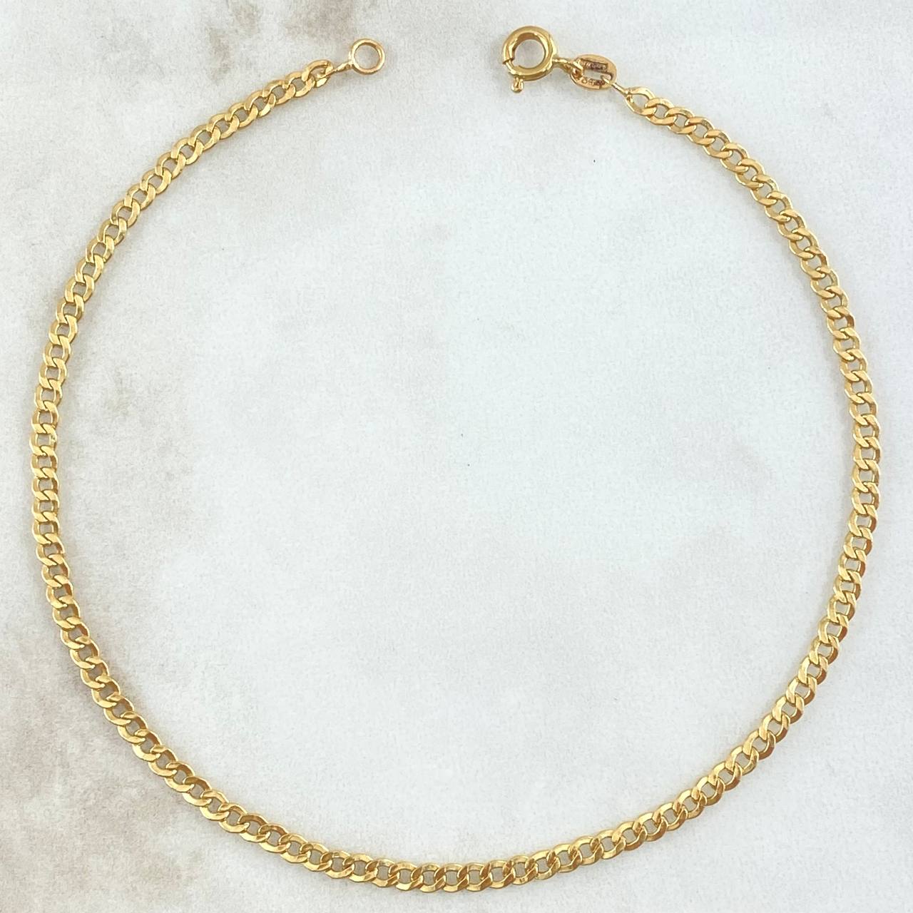 Tobillera Cubana 3.45gr / 25cm / 3mm Oro Amarillo +1 18K