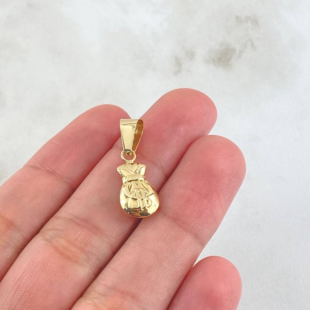 Dije Bolsa Dinero 0.75gr / 2.3cm / Oro 18K *