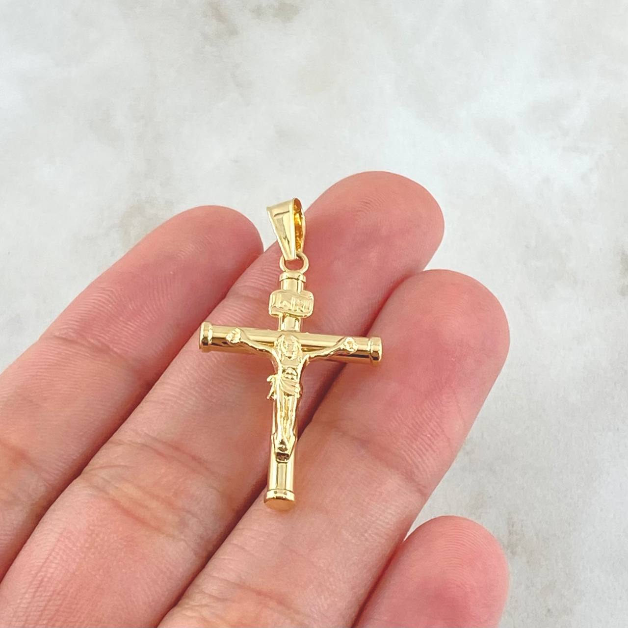 Dije Cruz Cristo 1.25gr / 3.5cm / Oro Amarillo 18K *