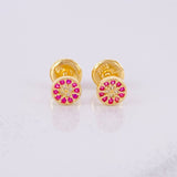 Topos Circulo Tupido 0.65g / 4.9mm Oro Amarillo 18K