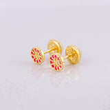 Topos Circulo Tupido 0.7g / 4.9mm Oro Amarillo 18K