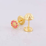 Topos Circulo Tupido 0.65g / 4.9mm Oro Amarillo 18K