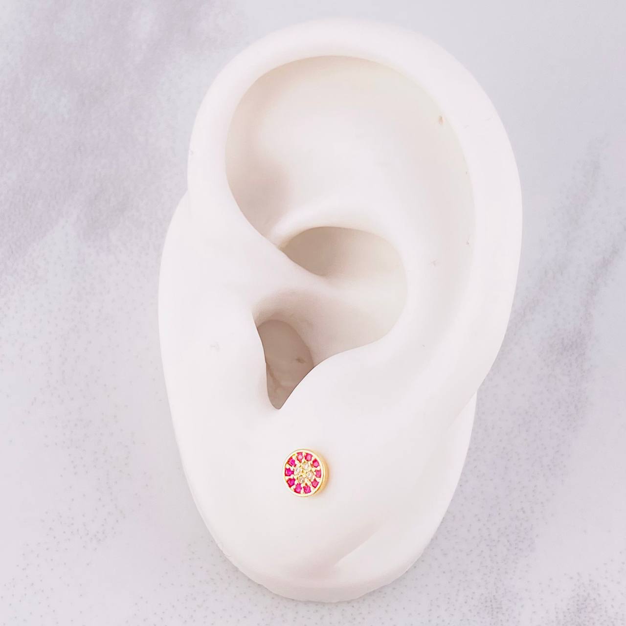 Topos Circulo Tupido 0.65g / 4.9mm Oro Amarillo 18K