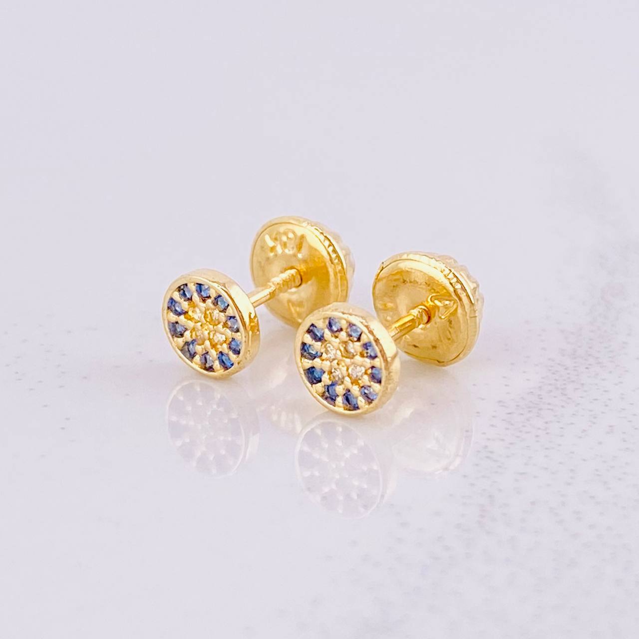 Topos Circulo Tupido 0.7g / 4.9mm Oro Amarillo 18K