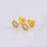 Topos Circulo Tupido 0.7g / 4.9mm Oro Amarillo 18K