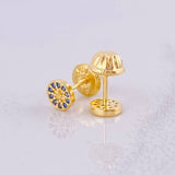 Topos Circulo Tupido 0.7g / 4.9mm Oro Amarillo 18K