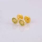 Topos Circulo Tupido 0.7g / 4.9mm Oro Amarillo 18K