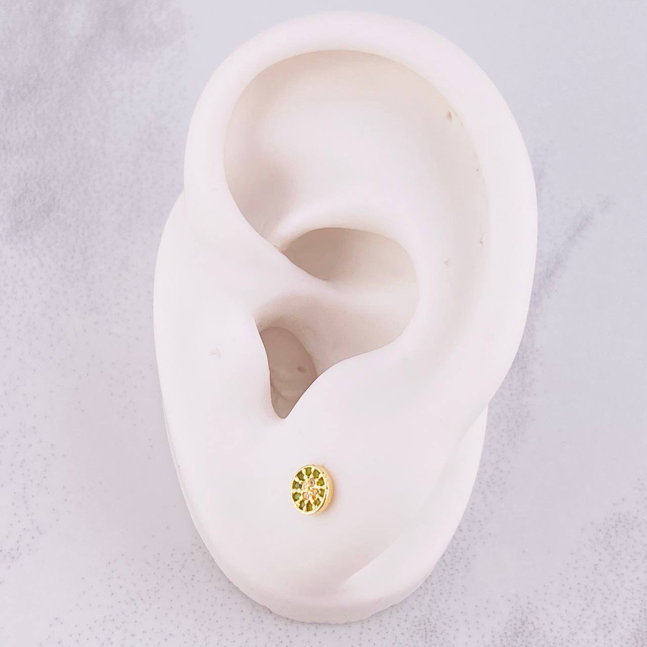 Topos Circulo Tupido 0.65g / 4.9mm Oro Amarillo 18K