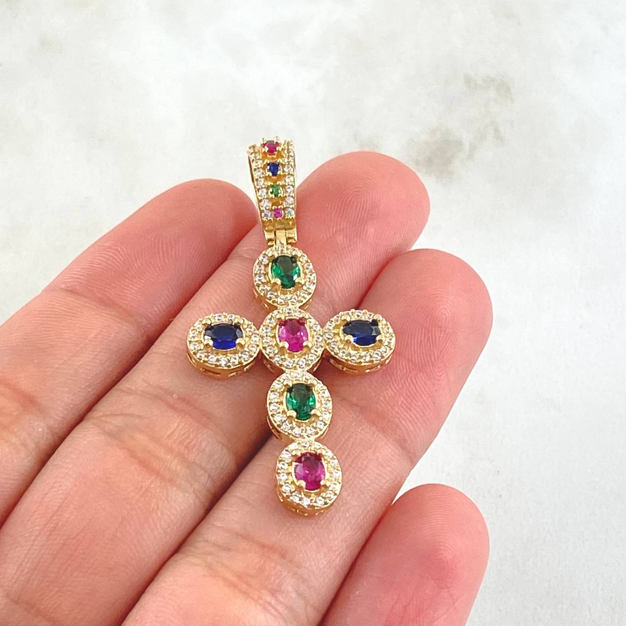 Dije Cruz Tupida 4.95gr / 4.5cm / Oro 18K *