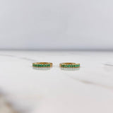 Candongas Ovalo 1.45gr / Esmeraldas 22pts Oro Amarillo 18K (Joya) &