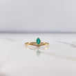 Anillo Solitario Tiara 0.9gr / T6 / Esmeralda 13pts Diamantes 06pts Oro Amarillo 18K (Joya) &