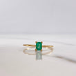 Anillo Solitario Rectangulo 1.05gr / T6 / Esmeralda 27pts Oro Amarillo 18K (Joya) &