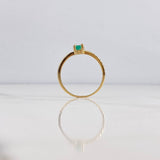 Anillo Solitario Rectangulo 1.05gr / T6 / Esmeralda 27pts Oro Amarillo 18K (Joya) &