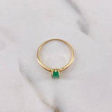 Anillo Solitario Redondo 1.05gr / T6 / Esmeralda 26pts Oro Amarillo 18K (Joya) &