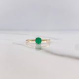 Anillo Solitario Redondo 1.05gr / T6 / Esmeralda 26pts Oro Amarillo 18K (Joya) &