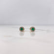 Topos Halo 1.7gr / Esmeraldas 15pt Diamantes 14pts Oro Amarillo 18K (Joya) &