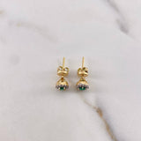 Topos Halo 1.7gr / Esmeraldas 15pt Diamantes 14pts Oro Amarillo 18K (Joya) &