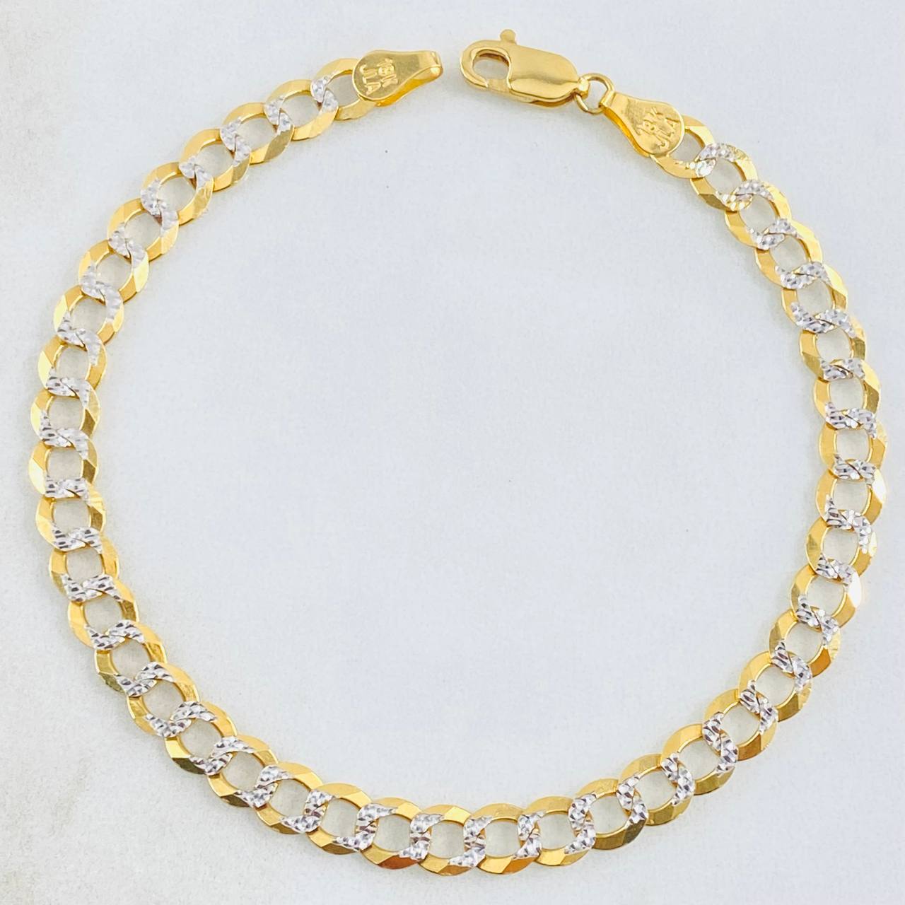Pulso Cubano 8gr / 21cm / 5.7mm Dos Oros Amarillo Blanco +3 18K