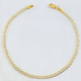 Pulso Cubano 2.4gr / 20.5cm / 2.6mm Dos Oros Amarillo Blanco +3 18K *