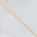 Pulso Cubano 2.15gr / 19cm / 2.9mm Dos Oros Amarillo Blanco +3 18K *