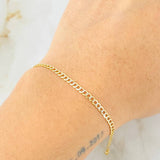 Pulso Cubano 2.15gr / 19cm / 2.9mm Dos Oros Amarillo Blanco +3 18K *