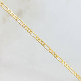 Pulso Figaro 1.2gr / 19cm / 2.4mm Oro Amarillo +1 18K *
