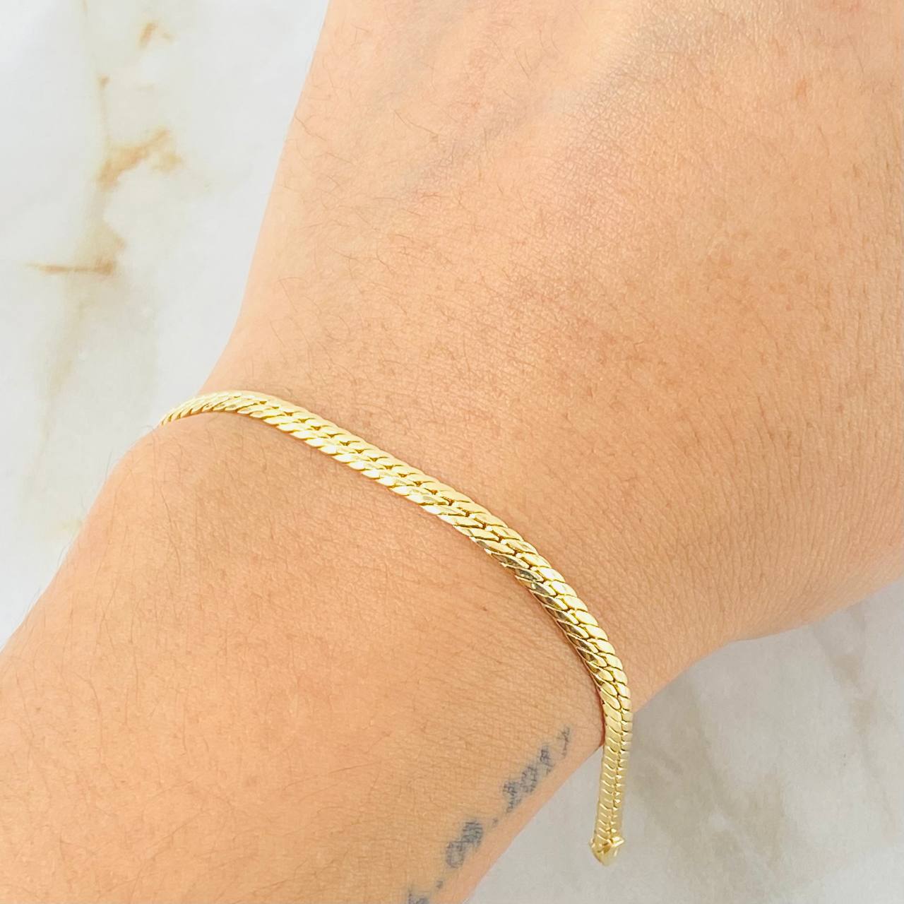 Pulso Serpiente 2.85gr / 19.5cm / 2.9mm Oro Amarillo +3 18K *