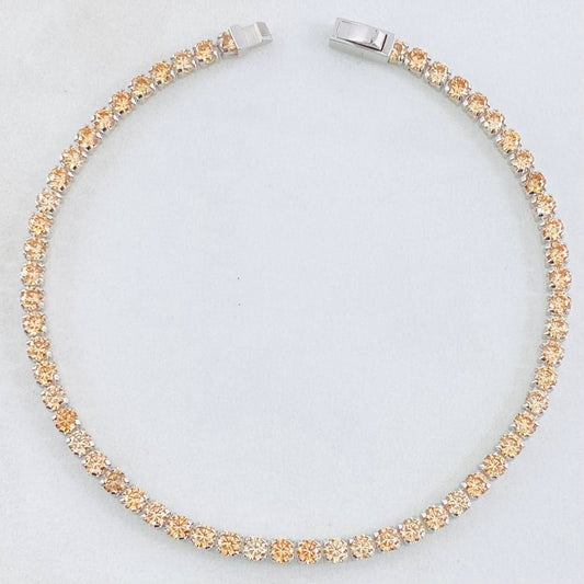 Pulso Tennis 5.7gr / 19cm / 2.8mm Oro Blanco +4 18K