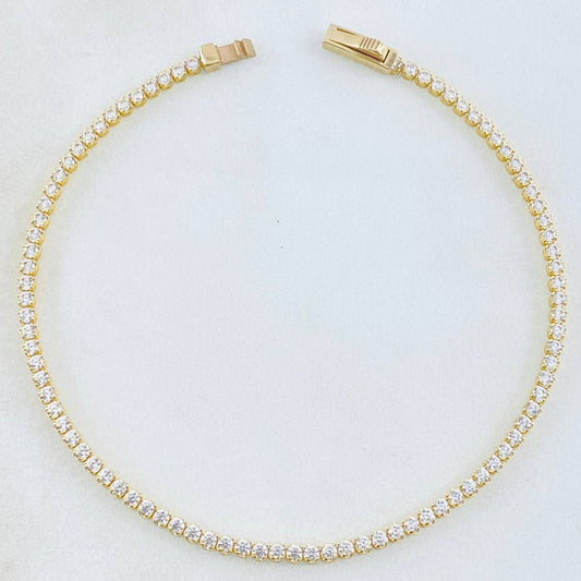Pulso Tennis 3.75gr / 19cm / 2mm Oro Amarillo +4 18K *