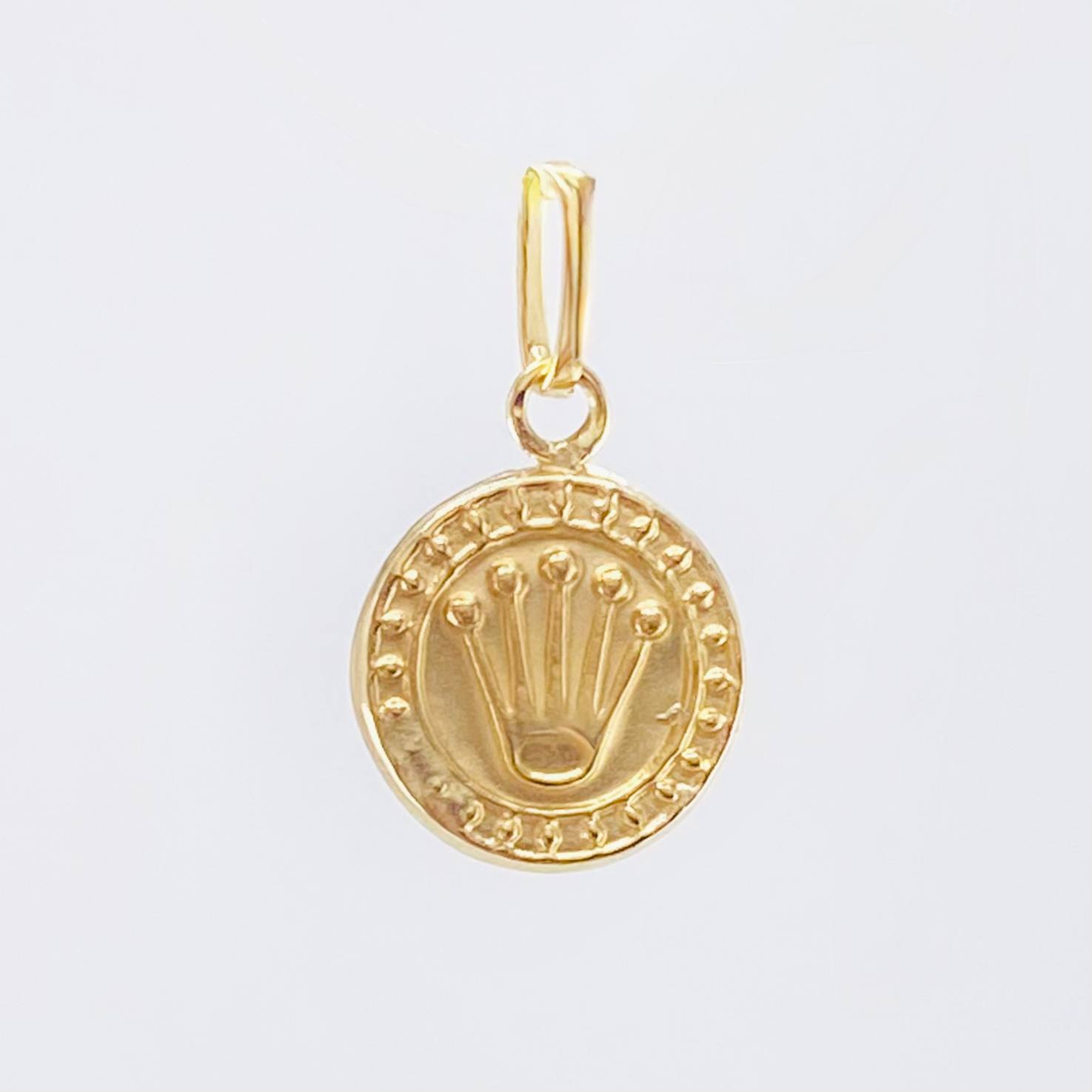 Dije Corona Circular 0.5gr / 1.8cm / Oro Amarillo 18K *
