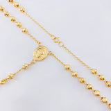 Rosario Virgen Milagrosa Cruz Lisa 10gr / 50cm / 4mm Oro Amarillo 18K