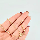 Rosario Virgen Milagrosa Cruz Lisa 5.8gr / 47.5cm / 3mm Oro Amarillo 18K *