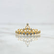 Anillo Corona Oleada 1.85gr / T7 1/2 / Circones Azul Celeste Oro Amarillo 18K ©