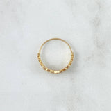 Anillo Corona Oleada 1.85gr / T7 1/2 / Circones Azul Celeste Oro Amarillo 18K ©